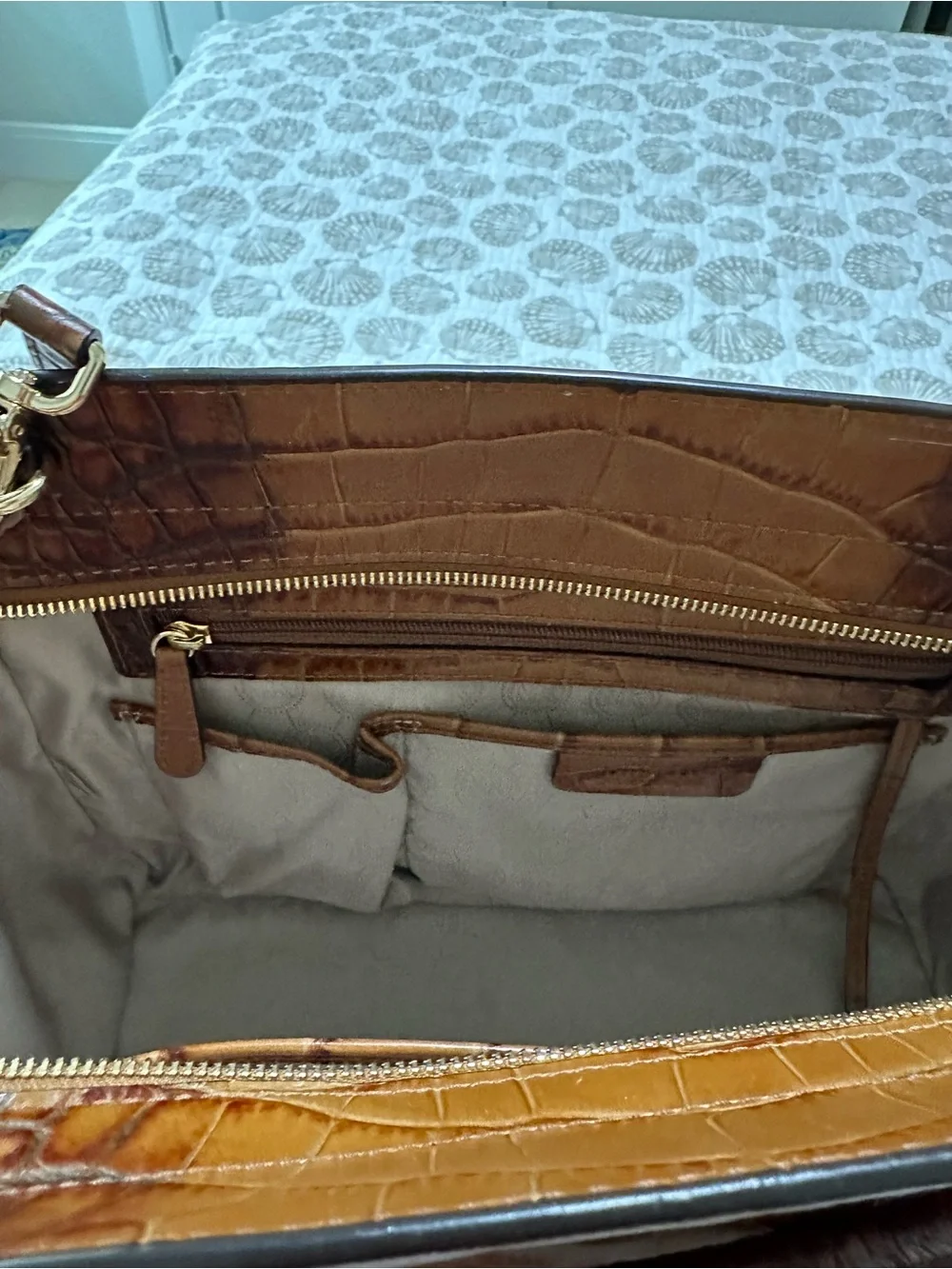 Michael Kors Bags | Michael Kors Selma Crocodile Leather Satchel | Color: Brown